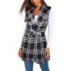 imageHybrid ampamp Company Womens Vest Jacket Cardigan Blazer with self Fabric Belt KJK1142 181363 WINEBLACK L