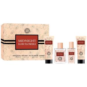 imageHybrid ampamp Company Bella Pour Femme 4Piece Gift Set for Women 50ml Perfume Body Lotion Mist Shower GelMidnight Raw Flowers