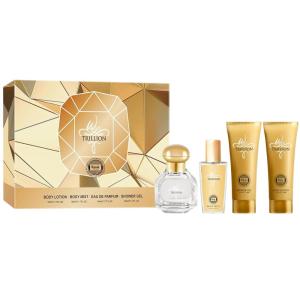 imageHybrid ampamp Company Bella Pour Femme 4Piece Gift Set for Women 50ml Perfume Body Lotion Mist Shower GelWomen Trillion Yellow