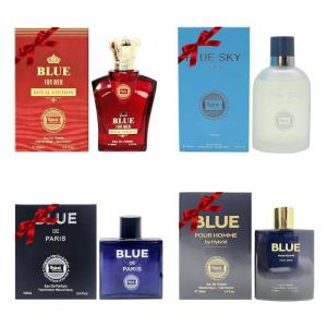imageHybrid ampamp Company Mens 4 Pcs Classsic Scent Spray Eau De Toilette SprayBLUE DE PARIS BLUE FOR MEN BLU POUR HOMME Blue Sky