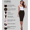 imageHybrid ampamp Company Womens Pencil Skirt Premium Nylon Ponte Stretch Office Made in The USA Below KneeBrown