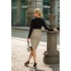 imageHybrid ampamp Company Womens Premium Nylon Ponte Stretch High Waist Pencil Suit Skirt Below Knee1073tbeigeKhak
