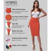 imageHybrid ampamp Company Womens Premium Nylon Ponte Stretch High Waist Pencil Suit Skirt Below Knee1073torange