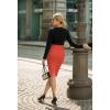 imageHybrid ampamp Company Womens Premium Nylon Ponte Stretch High Waist Pencil Suit Skirt Below Knee1073torange