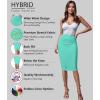 imageHybrid ampamp Company Womens Premium Nylon Ponte Stretch High Waist Pencil Suit Skirt Below KneeLight Green