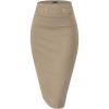 imageHybrid ampamp Company Womens Pencil Skirt Premium Nylon Ponte Stretch Office Made in The USA Below KneeKhaki