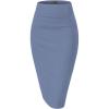 imageHybrid ampamp Company Womens Premium Nylon Ponte Stretch High Waist Pencil Suit Skirt Below Knee1073tblueperiwi