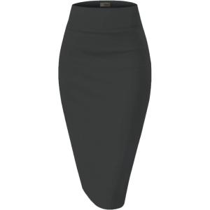 imageHybrid ampamp Company Womens Premium Nylon Ponte Stretch High Waist Pencil Suit Skirt Below Knee1073tgunmetal