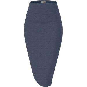 imageHybrid ampamp Company Womens Premium Nylon Ponte Stretch High Waist Pencil Suit Skirt Below Knee1073theathernav