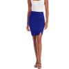 imageHybrid ampamp Company Womens Pencil Skirt Premium Ponte Basic Solid Stretch Above Knee Side SlitKsk450121073troyal