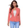 imageHybrid ampamp Company Womens Casual Work Office Elegant Open Front Premium Nylon Blazer JacketJk1135coral