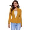 imageHybrid ampamp Company Womens Casual Work Office Elegant Open Front Premium Nylon Blazer JacketJk1135mustard