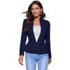 imageHybrid ampamp Company Womens Casual Work Office Elegant Open Front Premium Nylon Blazer JacketJk1135navy