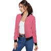 imageHybrid ampamp Company Womens Fashion Color Casual Office Comfy Zip Up Bomber Jacket Made in USA8750coral