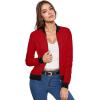 imageHybrid ampamp Company Womens Fashion Color Casual Office Comfy Zip Up Bomber Jacket Made in USA8750red