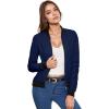 imageHybrid ampamp Company Womens Fashion Color Casual Office Comfy Zip Up Bomber Jacket Made in USAPerforatednavy