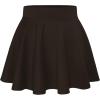 imageHybrid ampamp Company Womens Stretch Super Short Flared Casual Nylon Ponte Mini Skate SkirtBrown