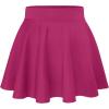 imageHybrid ampamp Company Womens Stretch Super Short Flared Casual Nylon Ponte Mini Skate SkirtFuchsia