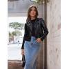 imageOlivia Miller Womens Faux Leather Moto Biker Jacket Long Sleeve Zip JacketJk5208black