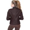 imageOlivia Miller Womens Faux Leather Zip Up Moto Biker JacketBurgundy