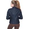 imageOlivia Miller Womens Faux Leather Zip Up Moto Biker JacketNavy