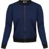imageHybrid ampamp Company Womens Fashion Color Casual Office Comfy Zip Up Bomber Jacket Made in USAPerforatednavy