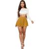 imageHybrid ampamp Company Womens Stretch Super Short Flared Casual Nylon Ponte Mini Skate SkirtMustard