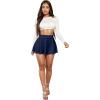 imageHybrid ampamp Company Womens Stretch Super Short Flared Casual Nylon Ponte Mini Skate SkirtNavy