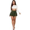 imageHybrid ampamp Company Womens Stretch Super Short Flared Casual Nylon Ponte Mini Skate SkirtOlive
