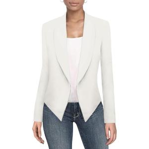 imageHybrid ampamp Company Womens Casual Work Office Blazer Open Front Heavy Ponti Shawl Collar Long Sleeve JacketIvory9789