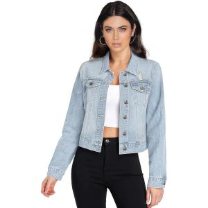 imageHybrid ampamp Company Womens Long Sleeve Denim Jackets Basic Button Down Jean Jacket with PocketsJk37350bleach