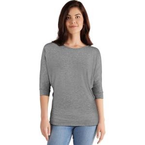 imageHybrid ampamp Company Womens Super Comfy Boat Neck Dolman Top ShirtLong Sleevehgrey