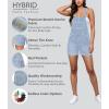 imageHybrid ampamp Company Women Denim Shorts Rompers Sleeveless Adjustable Strap Overalls Cross Back JumpsuitShv156998light Wash