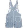 imageHybrid ampamp Company Women Denim Shorts Rompers Sleeveless Adjustable Strap Overalls Cross Back JumpsuitShv156998light Wash