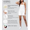 imageHybrid ampamp Company Women Denim Shorts Rompers Sleeveless Adjustable Strap Overalls Cross Back JumpsuitShv156998white