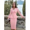 imageHybrid ampamp Company Womens Casual Work Office Dressy Double Lapel Single Button Peplum Comfortable BlazerBlushdressy  Premium Weight