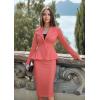 imageHybrid ampamp Company Womens Casual Work Office Dressy Double Lapel Single Button Peplum Comfortable BlazerCoraldressy  Premium Weight