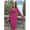 imageHybrid ampamp Company Womens Casual Work Office Dressy Double Lapel Single Button Peplum Comfortable BlazerFuchsiadressy  Premium Weight