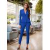 imageHybrid ampamp Company Womens Casual Work Office Dressy Double Lapel Single Button Peplum Comfortable BlazerRoyaldressy  Premium Weight