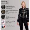 imageHybrid ampamp Company Womens Fashion Military Crop Premium Ultra Stretch GoldSliver Millennium Zipper Up Dressy Blazer Jacket10571blackwhite