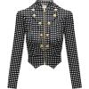 imageHybrid ampamp Company Womens Fashion Military Crop Premium Ultra Stretch GoldSliver Millennium Zipper Up Dressy Blazer Jacket10573blkivo