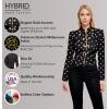 imageHybrid ampamp Company Womens Fashion Military Crop Premium Ultra Stretch GoldSliver Millennium Zipper Up Dressy Blazer Jacket10575blackWhit