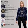 imageHybrid ampamp Company Womens Fashion Military Crop Premium Ultra Stretch GoldSliver Millennium Zipper Up Dressy Blazer Jacket10575navwhi