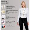 imageHybrid ampamp Company Womens Fashion Military Crop Premium Ultra Stretch GoldSliver Millennium Zipper Up Dressy Blazer Jacket10909whiteblack