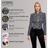 imageHybrid ampamp Company Womens Fashion Military Crop Premium Ultra Stretch GoldSliver Millennium Zipper Up Dressy Blazer Jacket11083blackwhite