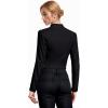imageHybrid ampamp Company Womens Fashion Military Crop Premium Ultra Stretch GoldSliver Millennium Zipper Up Dressy Blazer JacketBlack