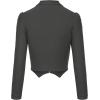 imageHybrid ampamp Company Womens Fashion Military Crop Premium Ultra Stretch GoldSliver Millennium Zipper Up Dressy Blazer JacketCharcoal