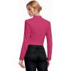 imageHybrid ampamp Company Womens Fashion Military Crop Premium Ultra Stretch GoldSliver Millennium Zipper Up Dressy Blazer JacketFuchsia