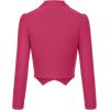 imageHybrid ampamp Company Womens Fashion Military Crop Premium Ultra Stretch GoldSliver Millennium Zipper Up Dressy Blazer JacketFuchsia