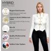imageHybrid ampamp Company Womens Fashion Military Crop Premium Ultra Stretch GoldSliver Millennium Zipper Up Dressy Blazer JacketIvory